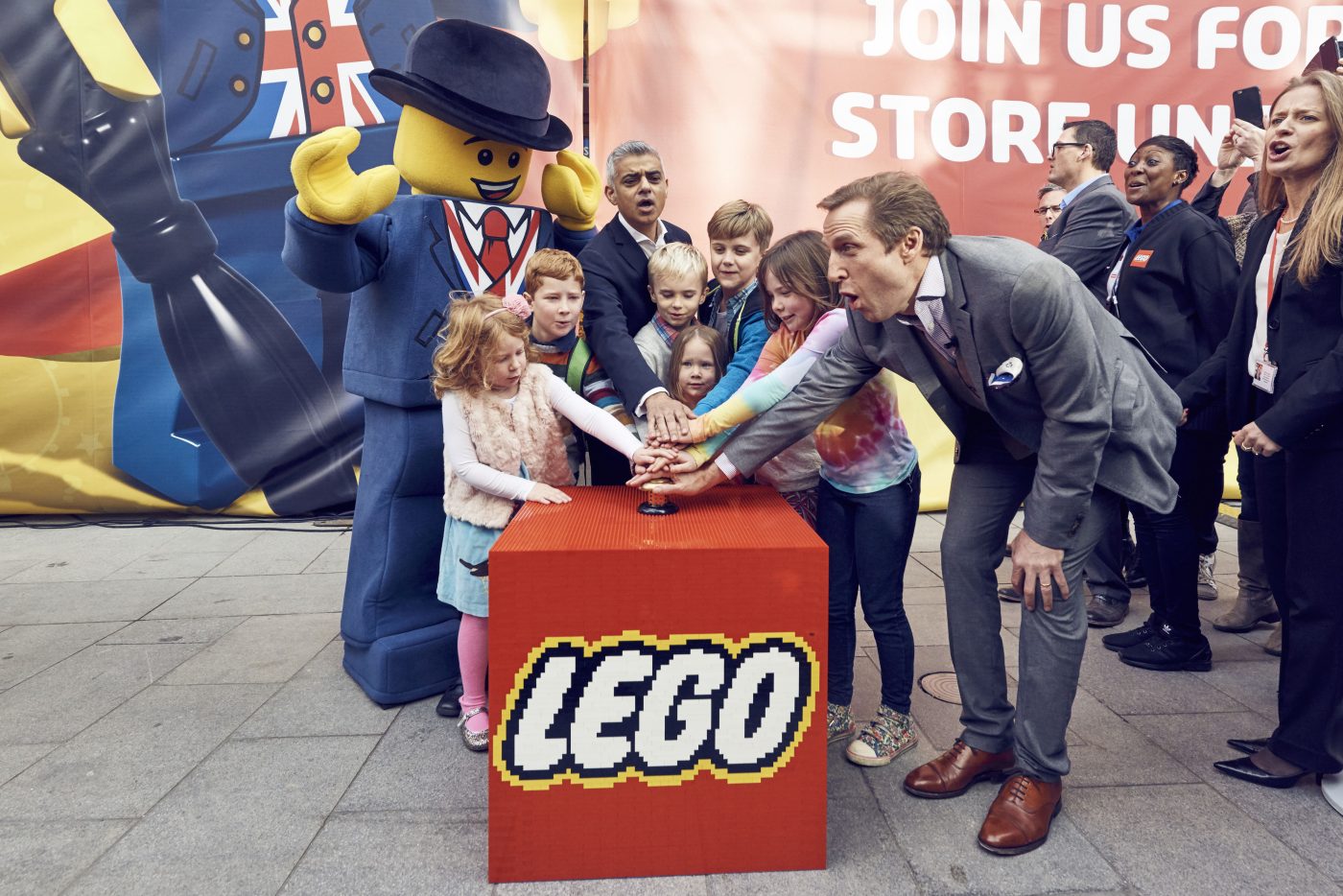 Thursday 17th November 2016, Leicester Square, London: The Mayor of London Sadiq Khan opens the largest Lego Store in the world in London today. PR Handout For further information © Mikael Buck / Lego